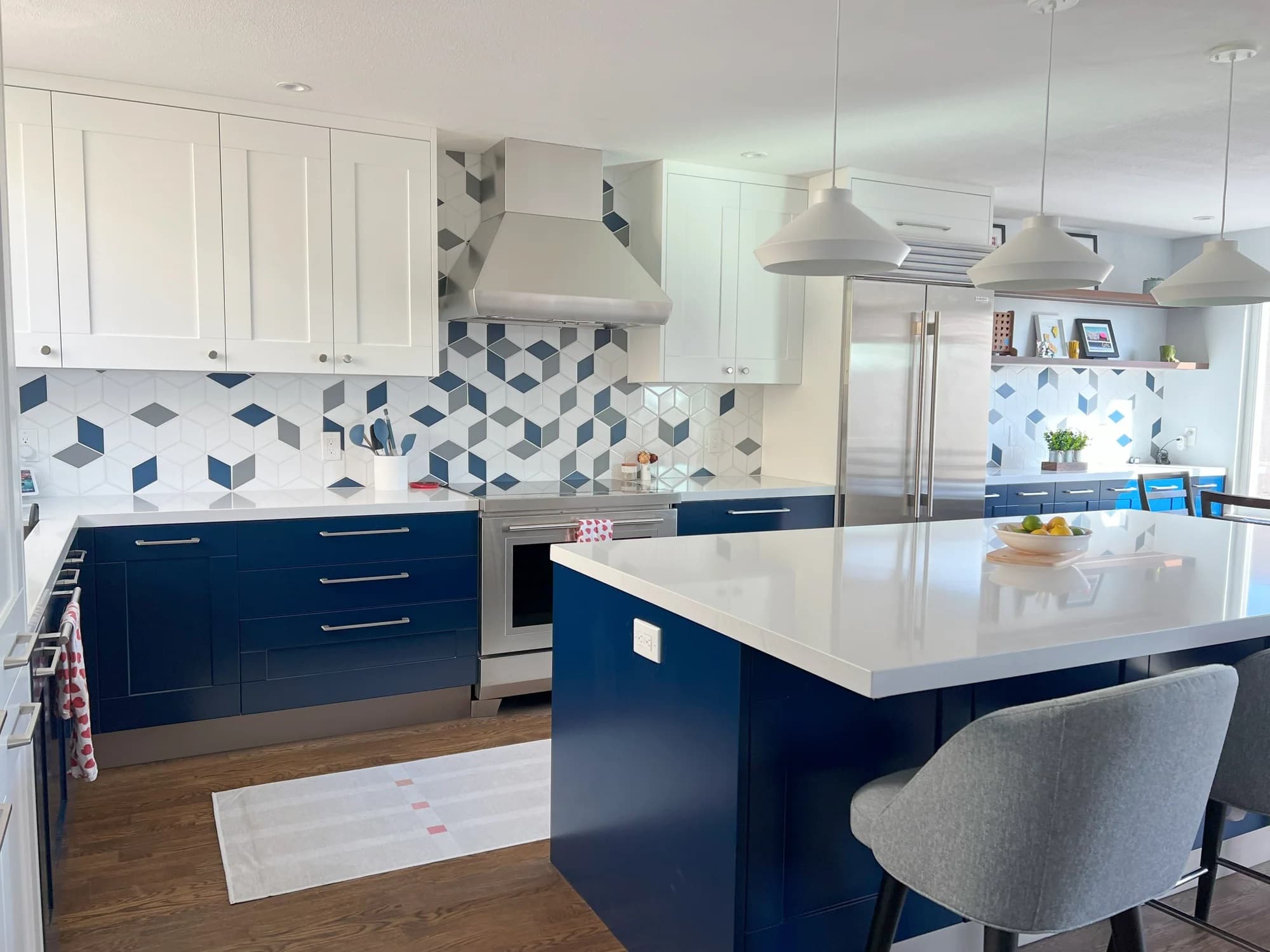 Navy & tile kitchen